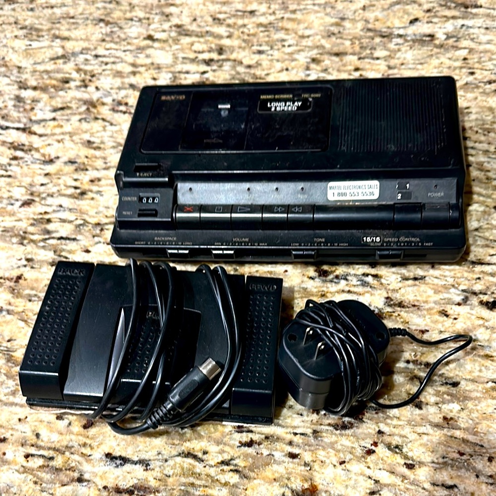 Sanyo Cassette Transcriber with Foot Pedal